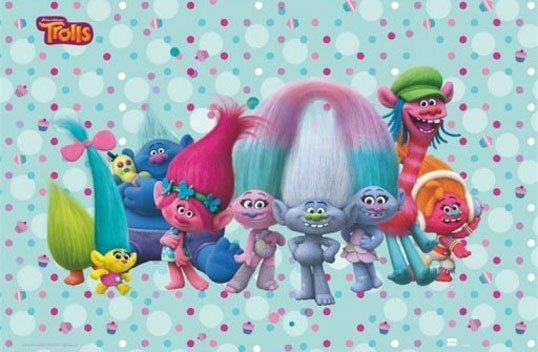 Trolls Canvas Movie Poster Wall Print Semi Gloss 36x24 hot New Various Sizes